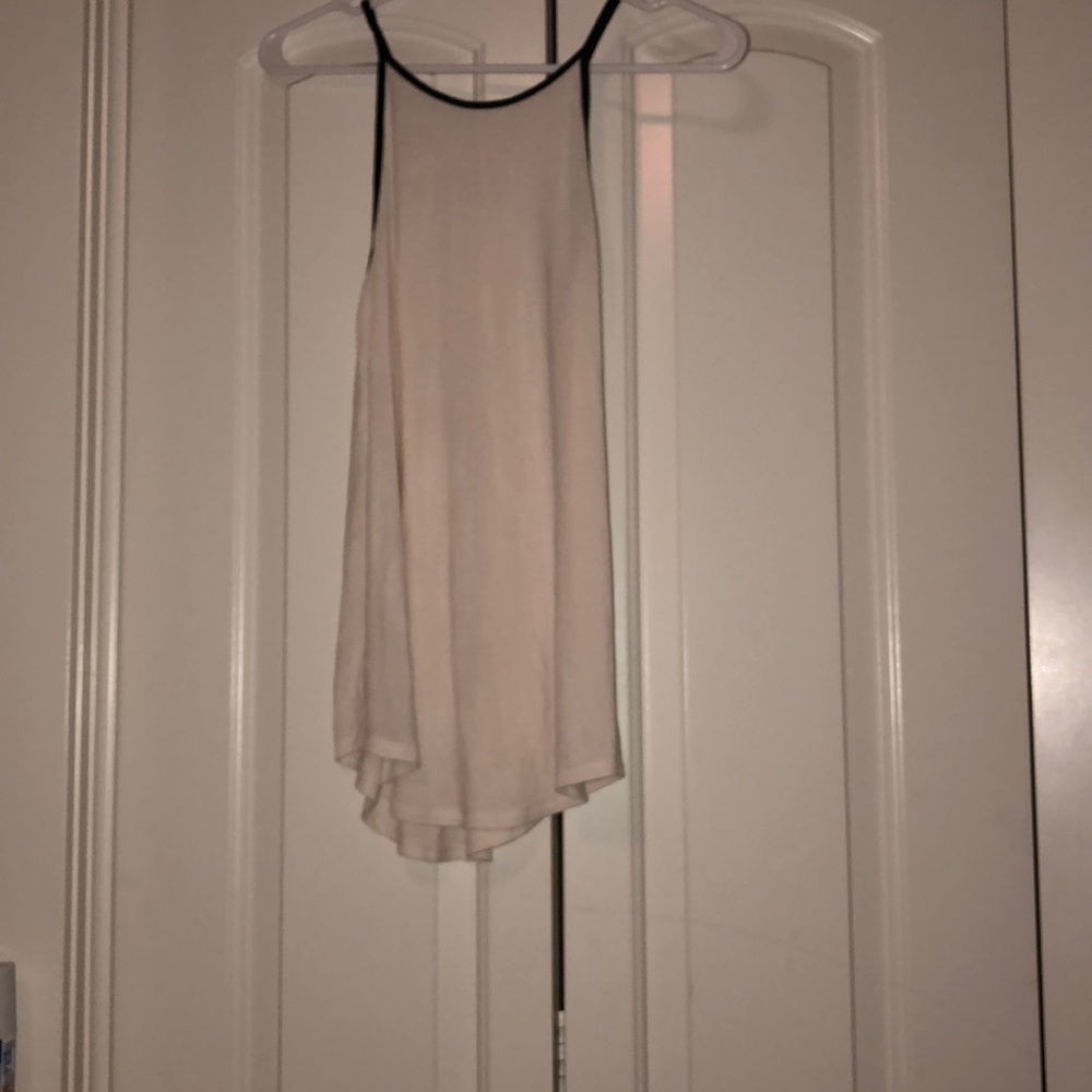 Pink tank top with black lining